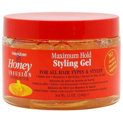 StrongEnds Honey Infusion with Shea Butter Maximum Hold Styling Gel 340g - gtwtoporld.com
