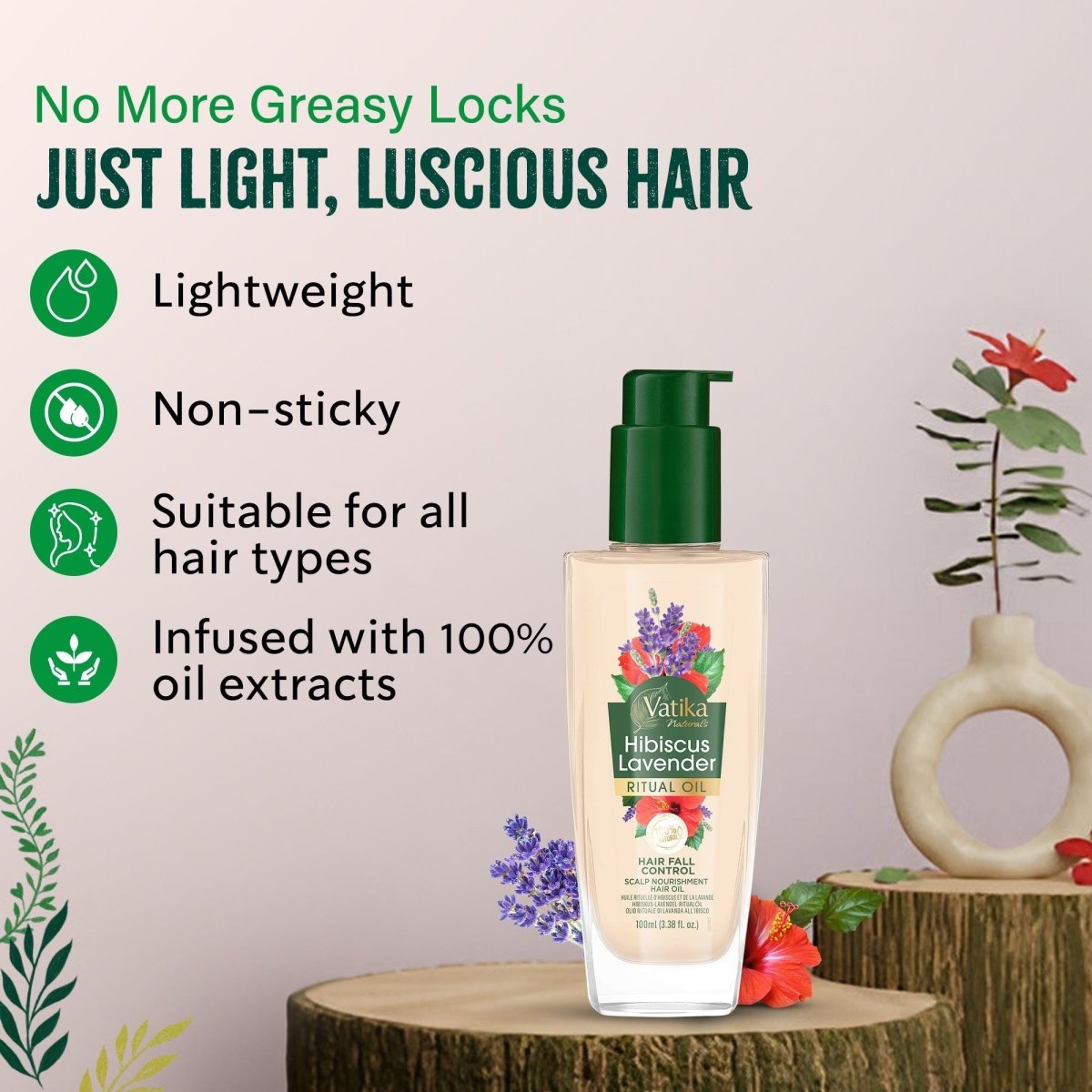 Vatika Naturals Rituals hair OIL Hibiscus Lavender 100ml - gtwtoporld.com