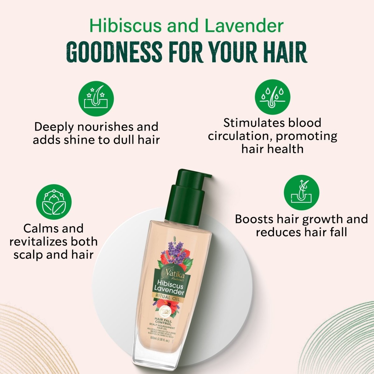 Vatika Naturals Rituals hair OIL Hibiscus Lavender 100ml - gtwtoporld.com